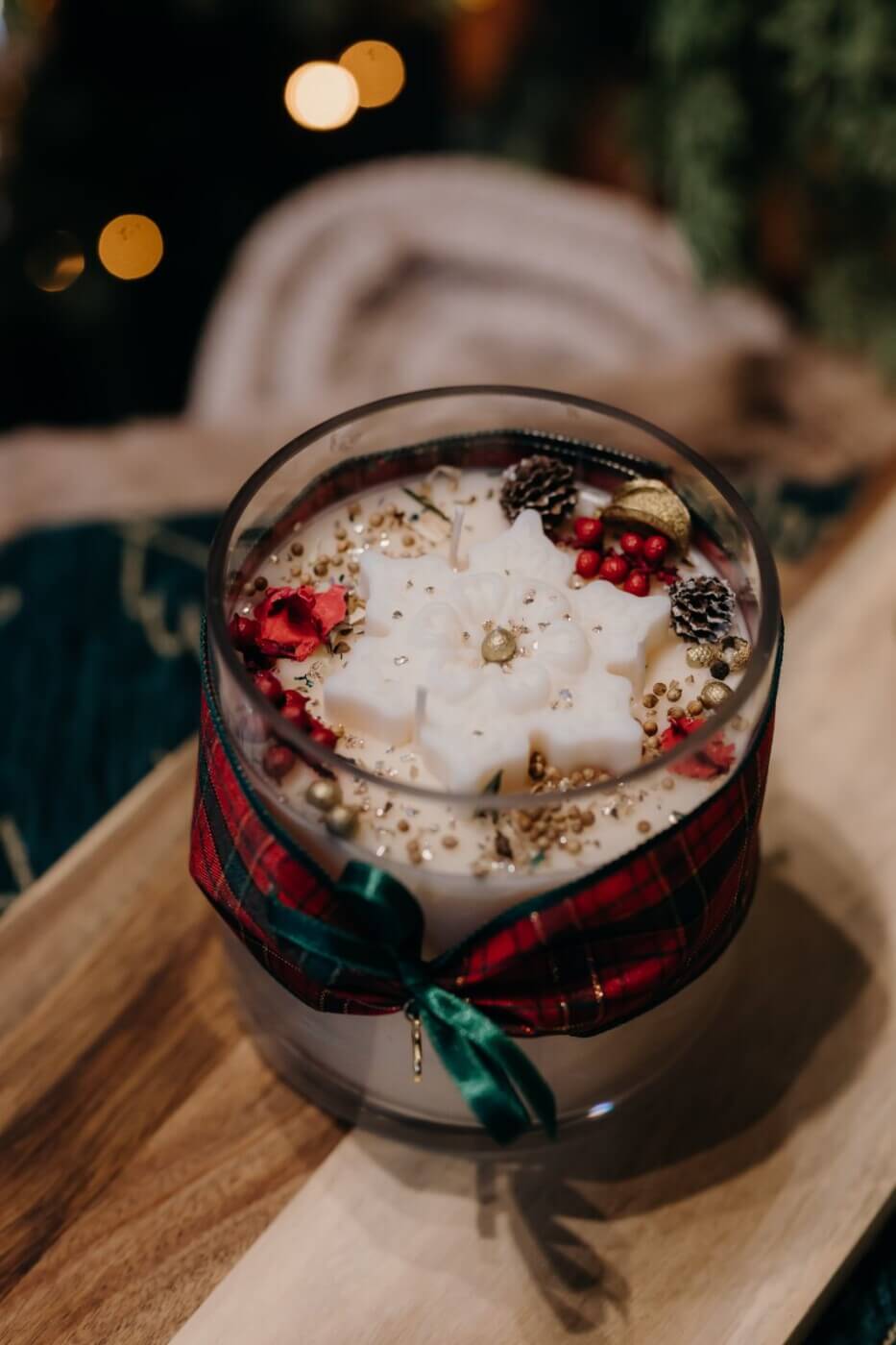 Αρωματικό κερί Χριστουγέννων Νιφάδα με άρωμα Christmas Spice - Image 2