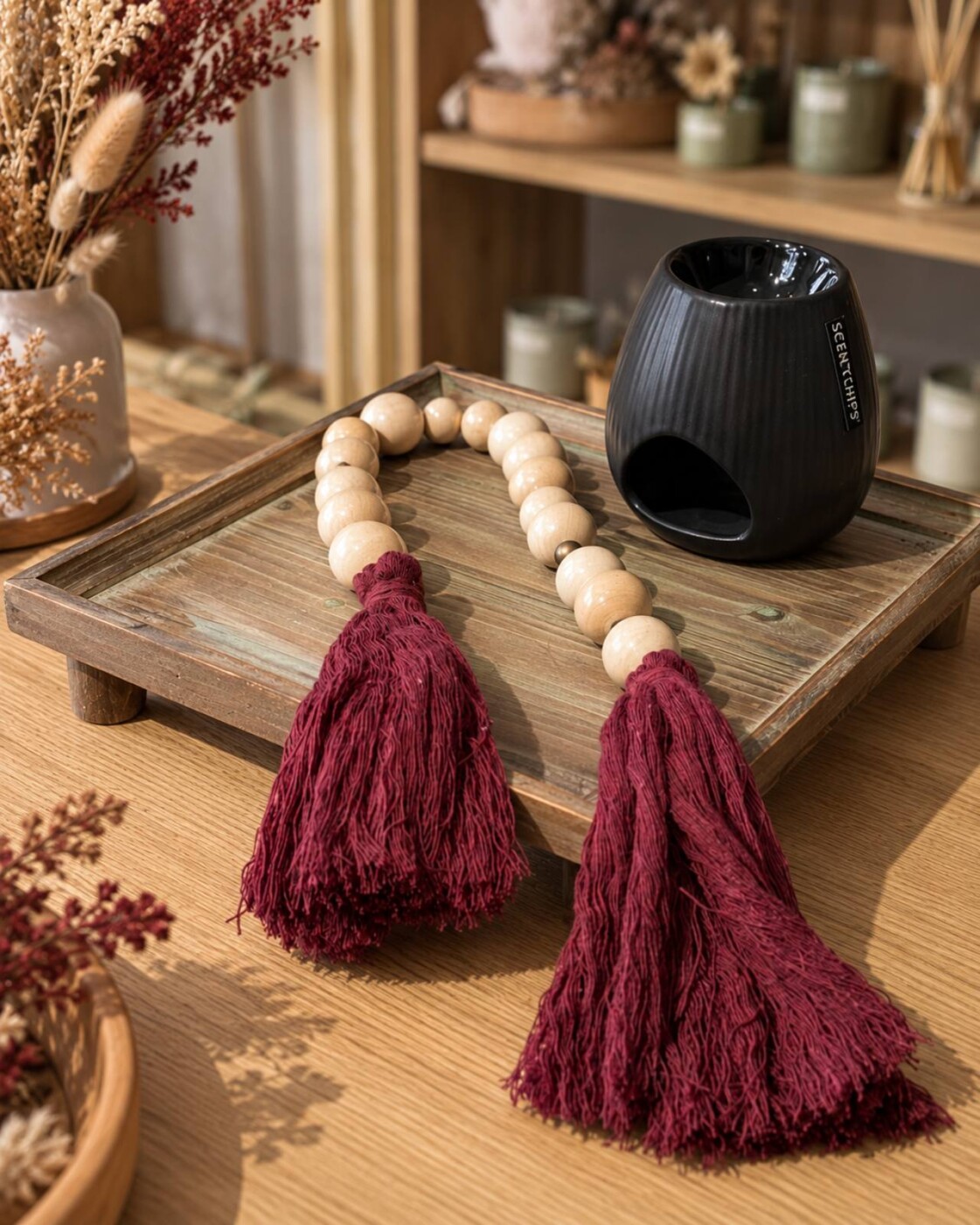 Διακοσμητικό Κομπολόι με Ξύλινες Χάντρες